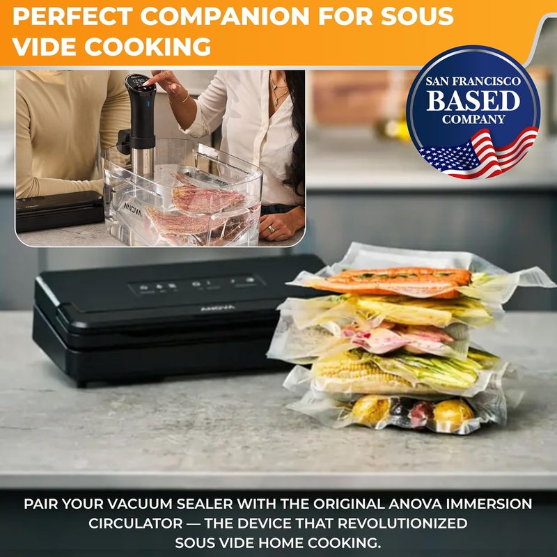 Anova Culinary Precision Vacuum Sealer Pro, Includes Large Bag Roll (19ft), Wet & Dry Dual Food Vacuum Sealer Machine for Sous Vide and Long-Term Storage, 2-Year Warranty - Image 4